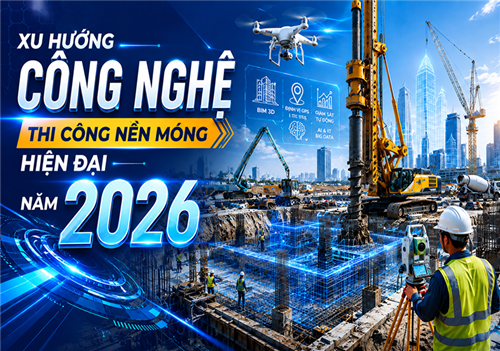 Xu hướng công nghệ thi công nền móng hiện đại năm 2026